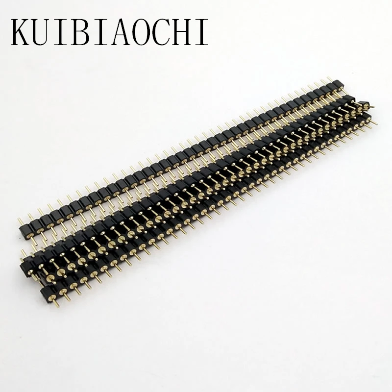 5pcs/LOT 40 Pin Connector Header Round Needle 1x40 Golden Pin Single Row Male 2.54mm Breakable Pin Connector Strip