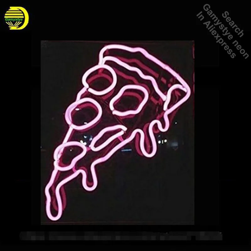 pizza fatia sinal de neon artesanal comida placa lampadas neon tubo de vidro arte iconico decorar sinal lite cerveja luz sinais iluminados 01