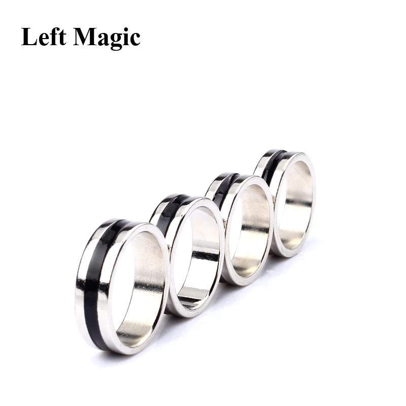 1 Pcs Hot Strong Magnetic Magic Ring Silver And Black Magician Ring Coin Magic Magic Tricks For Magic Show Close Up Magic B1024