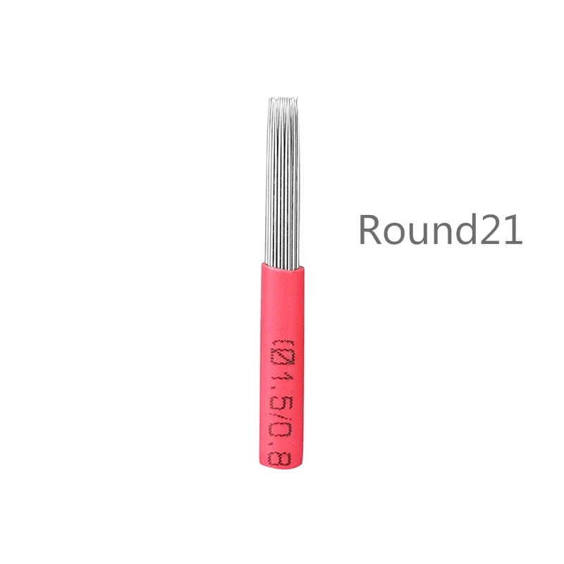 

free shipping 100pcs/lot 21 Round needles for manual pen permanent makeup manual fog pen needle RL 21 fog eyebrow pen needles