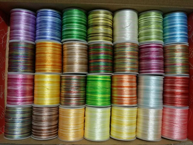 

108D/2 28PCS/lot Coloured Polyester Embroidery Thread Sewing Embroidery Cross Stitch Silk Threads Embroidery Line For Handmade