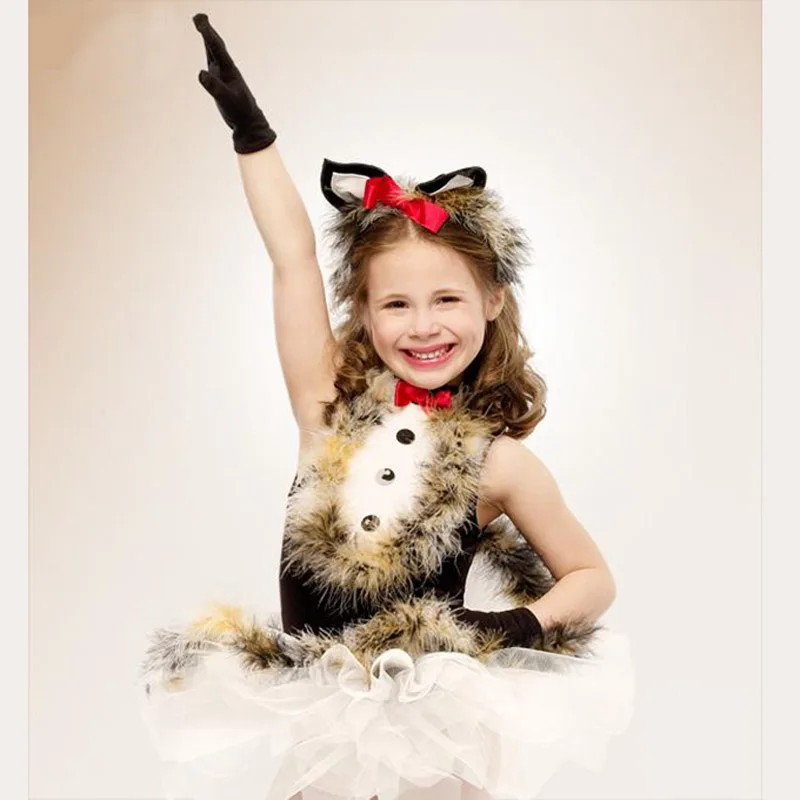 

Children Little Fox Ballet Tutus Stage Performance Ballet Costumes With Glove,Fox Ballet Dresses Drop Ship HB1262