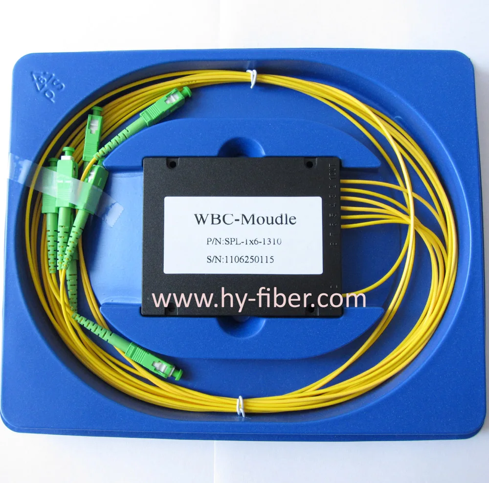 مقسم الألياف الضوئية 1x6، نافذة واحدة، مع موصل SM، g652.d، طول الكابل 3.0 مم 1 متر #2