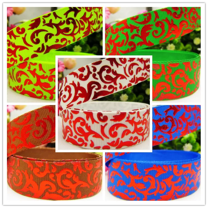 14978,22mm Hot silver Totem Series Printed grosgrain ribbon, DIY handmade materials,headwear accessories