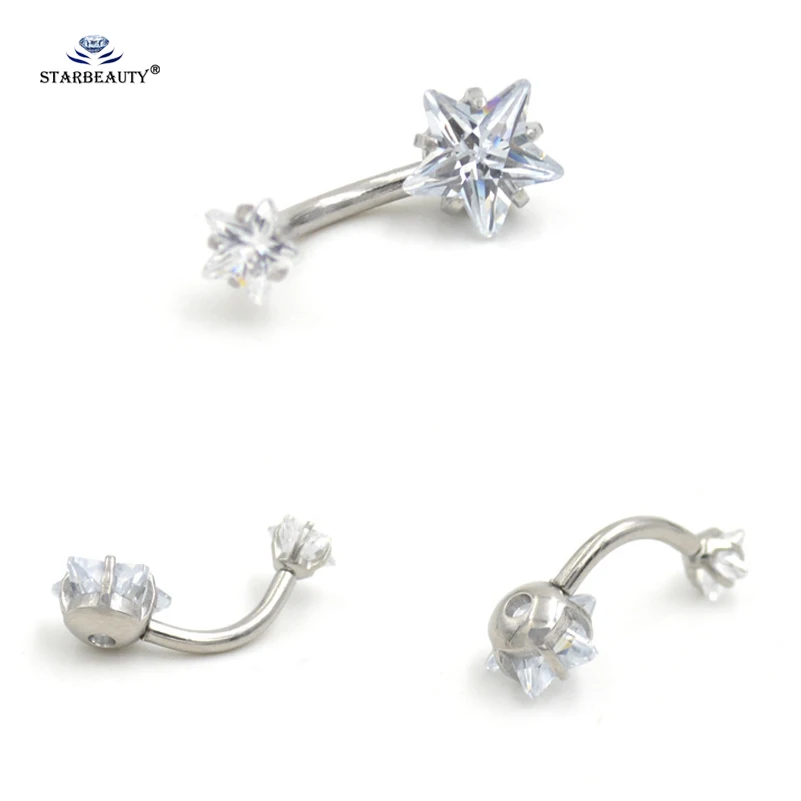 1pc Purple Star Belly Piercing Ombligo Belly Button Rings Navel Piercing Nombril White Belly Ring Helix Earrings Body Jewelry