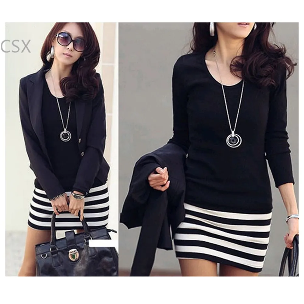 Spring Autum Sexy Women Slim Dress Casual Long Sleeve Bodycon Black Mini Dresses Multi Size Woman Clothes