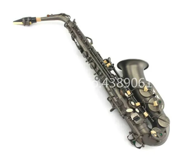 New MARGEWATE MGL-321 Retro Eb Alto Saxophone Unique Matte Black Nickel Plated Carved Surface E Flat Instrument Sax With Case