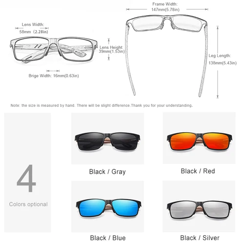 Imagen 2 del producto KINGSEVEN-gafas de sol polarizadas hechas a mano para hombre, lentes de aluminio de madera de nogal, accesorios de pesca y conducción