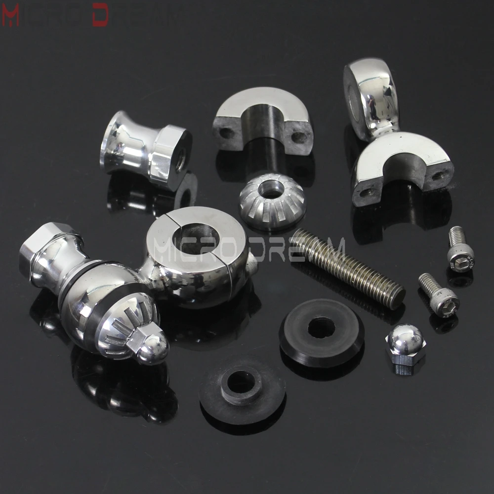 Old School Spear Polish 7/8 inch & 22mm Bar Mount Clamps 7/8\'\' Handlebar Risers for Harley 2\