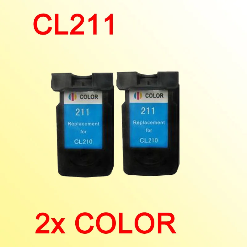 2x CL211 CL-211 color ink cartridge for canon CL211XL MP270 MP480 MP490 MP240 MP250 inkjet printer