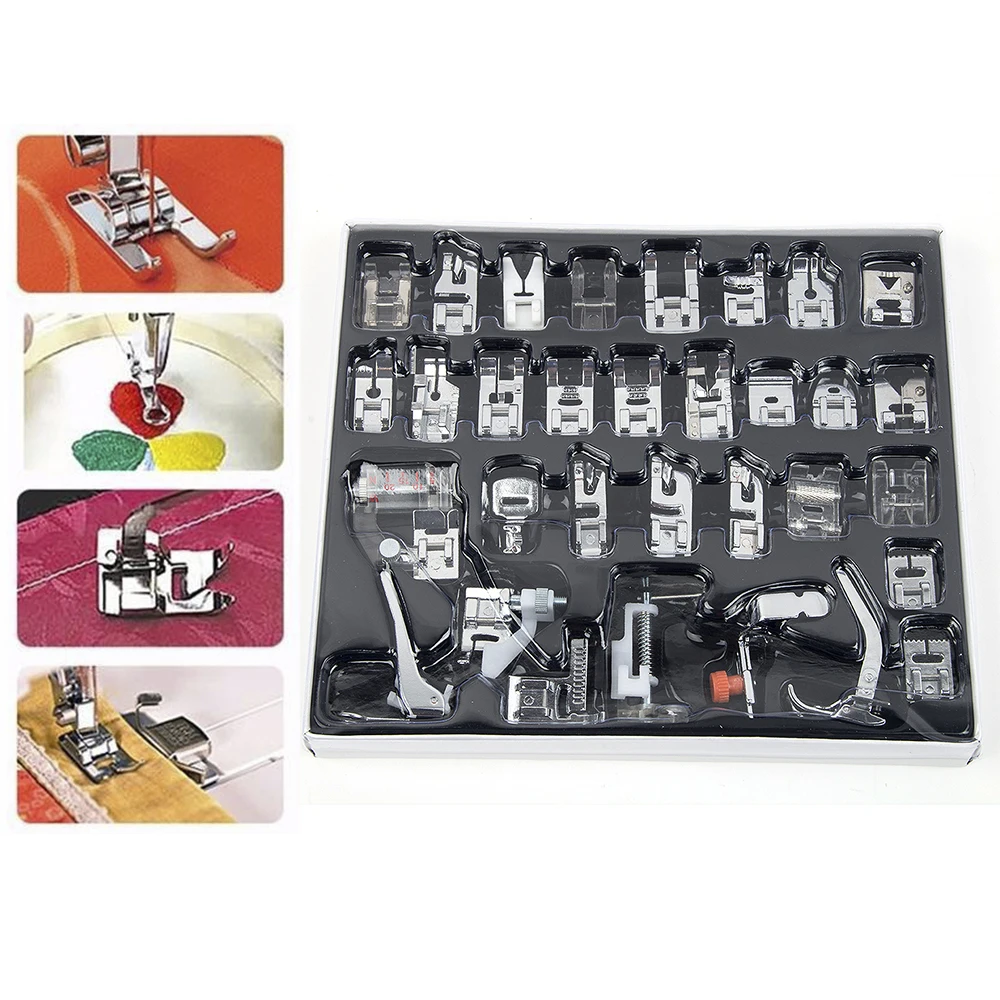 

32pcs Sewing Tools Domestic Sewing Machine Presser Foot Feet Kit Set Sewing Machine Accessories Sewing Foot Crafts Apparel