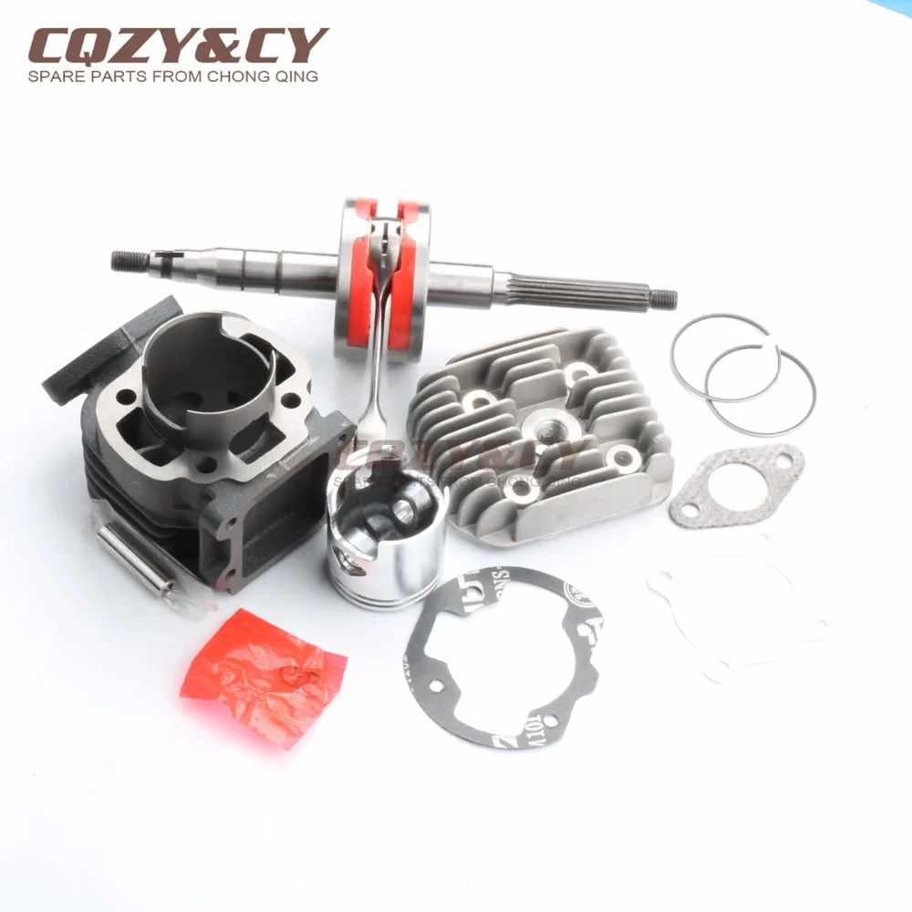 47mm / 10mm 70cc Big Bore Cylinder Kit & Cylinder Head Cap & High quality crankshaft for ADLY PT 50 Rapido 50 2T