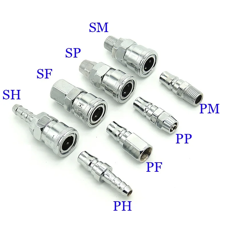 Pneumatic fitting C type Quick connector High pressure coupling PP20 SP20 PF20 SF20 PH20 SH20 PM20 SM20 work on Air compressor