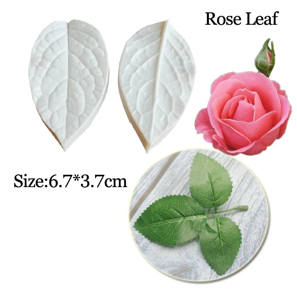 Rose Leaf Decorating Set Veiner Mold for Petal Grain Decoration Stainess Steel Cutter Flower Shape Fondant Cake ToolsCS377