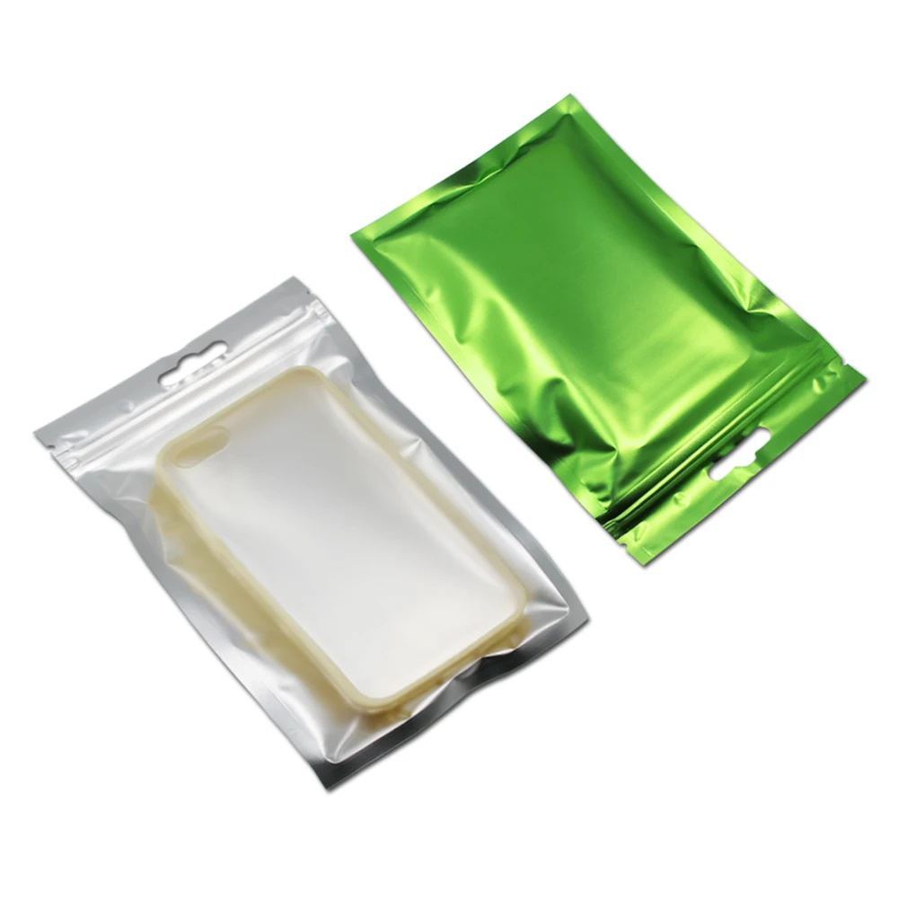 

8.5*13cm Zip Lock Zipper Resealable Plastic & Aluminum Foil Matte Clear Phone Case Electronic Accessories Storage Bags