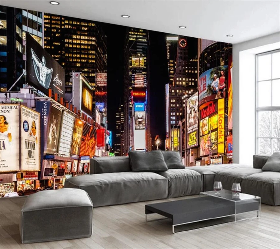 Custom wallpaper 3d murals European retro Hong Kong city night decoration KTV background wall living room bedroom 3d wallpaper