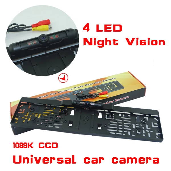 

2017 New Arrival EU Russia Car License Plate Frame Rear View Camera For European Cars With 4 IR Light + Waterproof IP69K