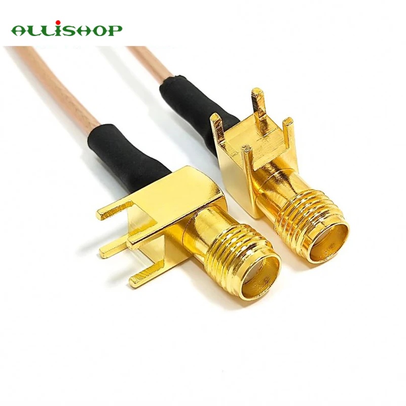 Cabo rabo de porco 1 cm ts9 ângulo reto rg316 para sma jack 90 graus conector pcb 6 polegadas