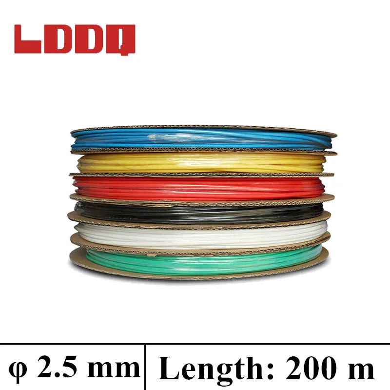 LDDQ 200m*2.5mm Heat shrink tubing2:1Heat Shrink Tube Tubing 600&1000V Low  pressure Heat sleeve Cable Sleeving termoretractil