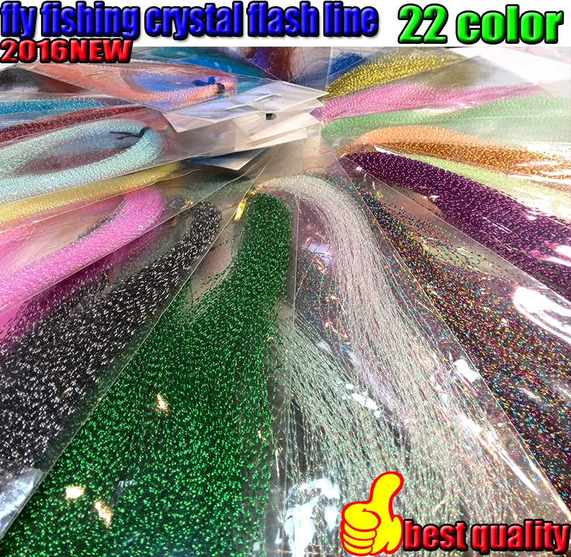 2023NEW  lure line 22kinds color fly fishing crystal flash line  6bag/lot jig fishing line  length is 30CM