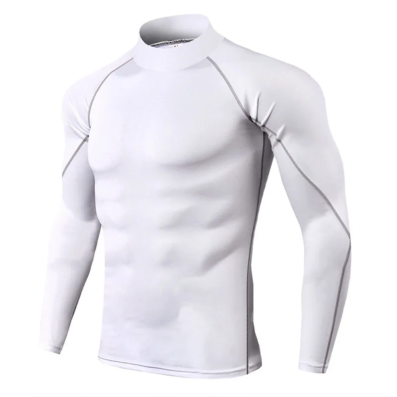 Thermal Underwear For Men High Collar Camiseta Termica Sport Thermo Shirt Quick Dry Compressed Underwear Clothes Men Bielizna