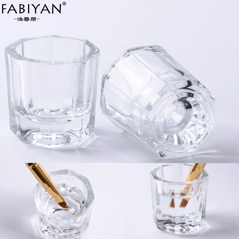 Nail Art Glass Crystal Bowl Cup Dappen Dish Arcylic Powder Holder Container Manicure Salon Tool