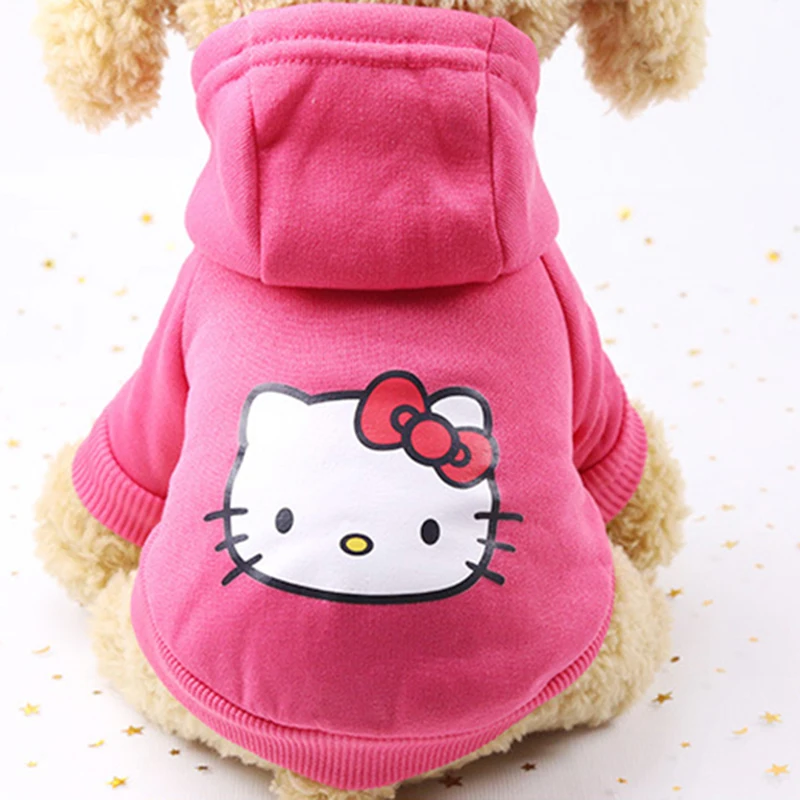 Cartoon Dog Hoodie Sweater Winter Warm Pet Dog Clothes for Small Dogs Cotton Kitten Coat Jacket Pug Costumes Clothing Pet Outfit