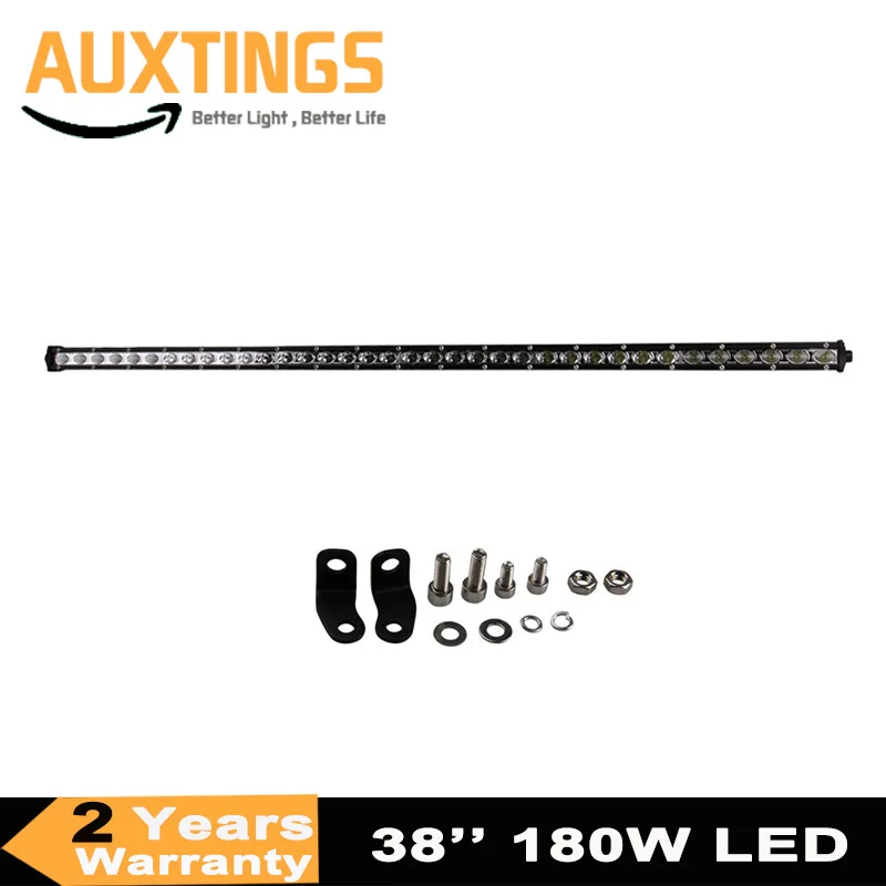 38inch 180W LED Light Bar Single Row Spot Flood Combo for Jeep ATV SUV Truck Boat 12V 24V