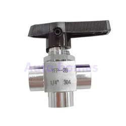 Stainless steel 304 high pressure high temperature ball valve 3 way female thread 1/8