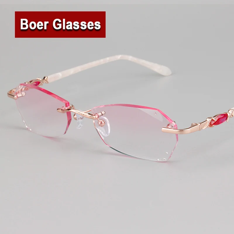 

New Fashion Trimming Female Eyeglasses women Frames Rimless Eye Glasses Myopia Spectacle Optical Prescription Eyewear 079