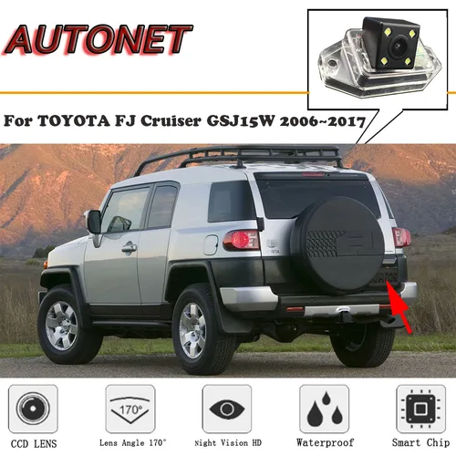 Imagen 1 del producto AUTONET-cámara de visión nocturna para coche, videocámara de visión trasera HD para toyota FJ Cruiser GSJ15W 2006 ~ 2017/cámara para matrícula