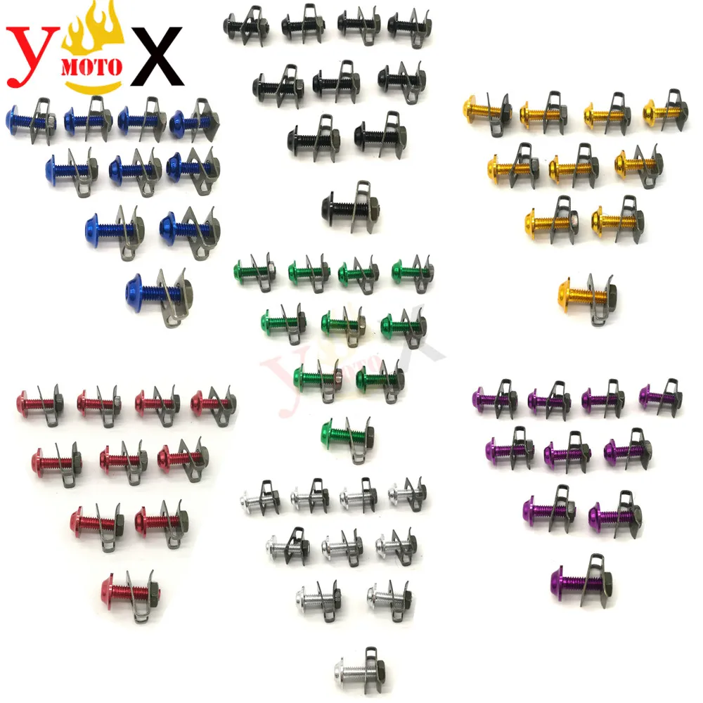 6mm M6 6 Colors Racing Motorcycle Faring Bodywork Fasteners Clips Screws Bolts Nuts For Honda Ducati BMW Kawasaki NINJA