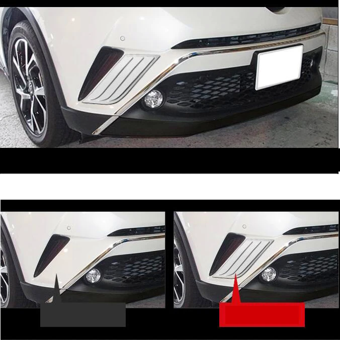 2PCS Stainless Steel Front Air Vent Intake Molding Trim For Toyota C-HR CH-R ZYX10 NGX502017 2018 Car Styling Cover Accessories