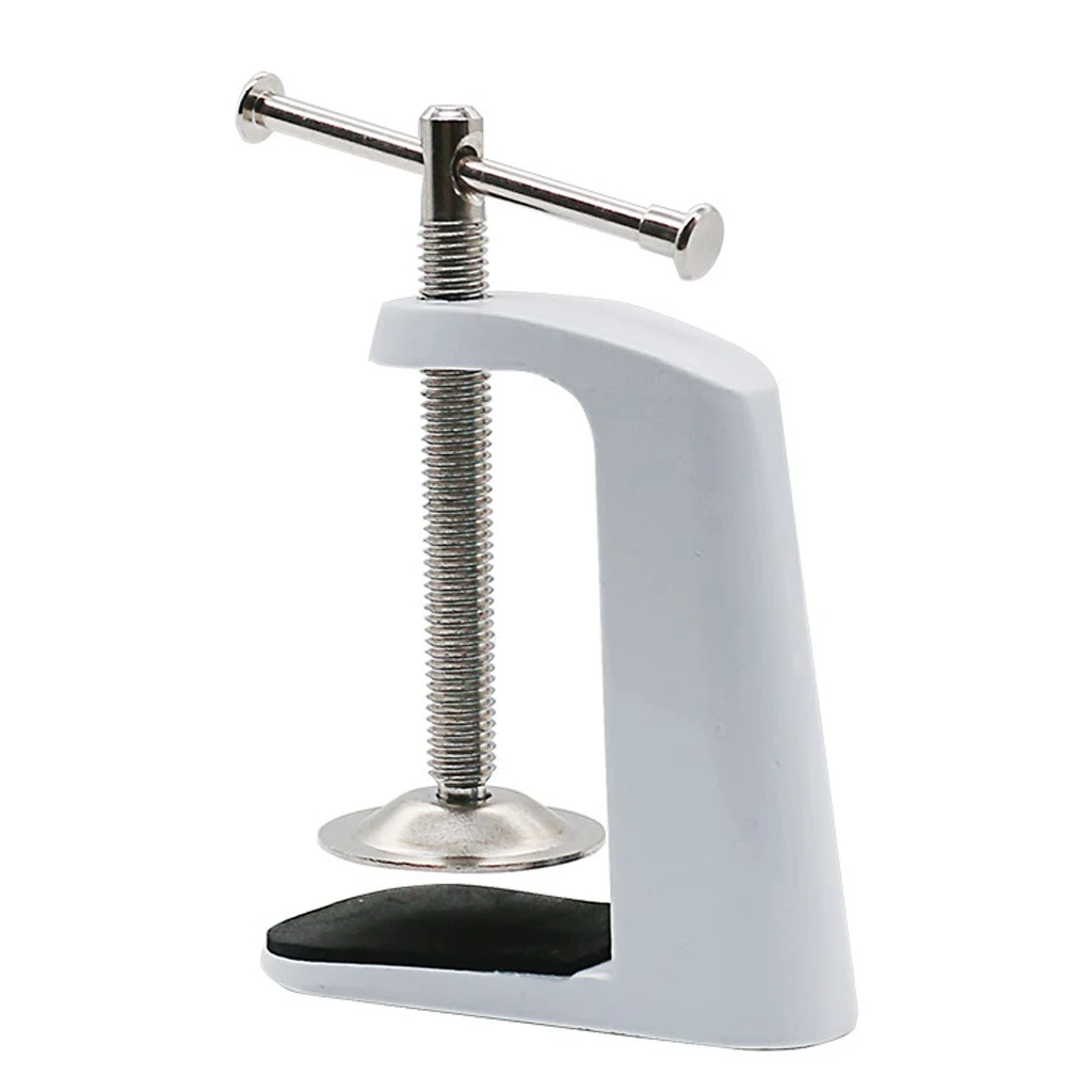 Metal Adjustable Arm Desk Clamp Table Lamp Clip Holder Stand White/Black