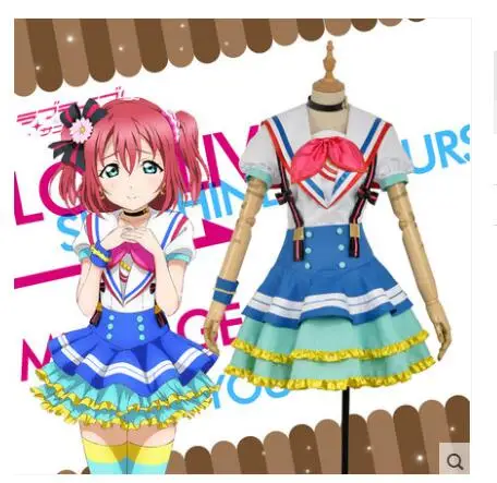 

Love Live Sunshine Aqours Kurosawa Ruby Aoisora Jumping Heart Uniforms Cosplay Costume Custom Made Free Shipping A