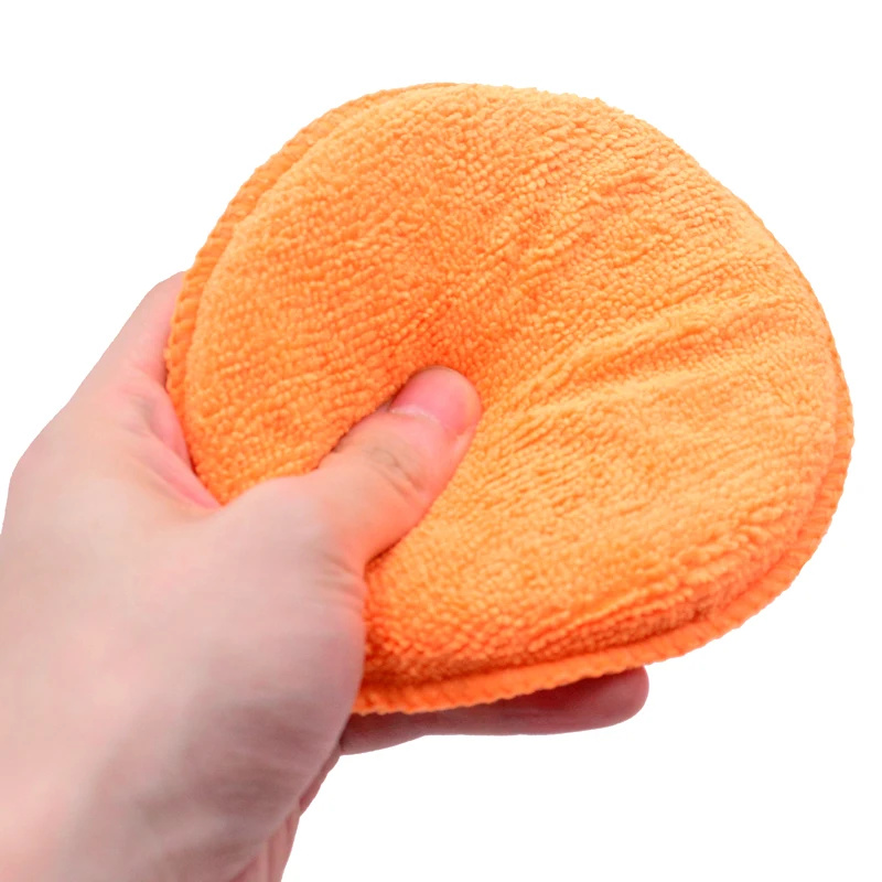 10PCS Soft Microfiber Car Wax Applicator Pads Polishing Sponge Remove Wax Detailing Wash Clean Paint Care Orange Color