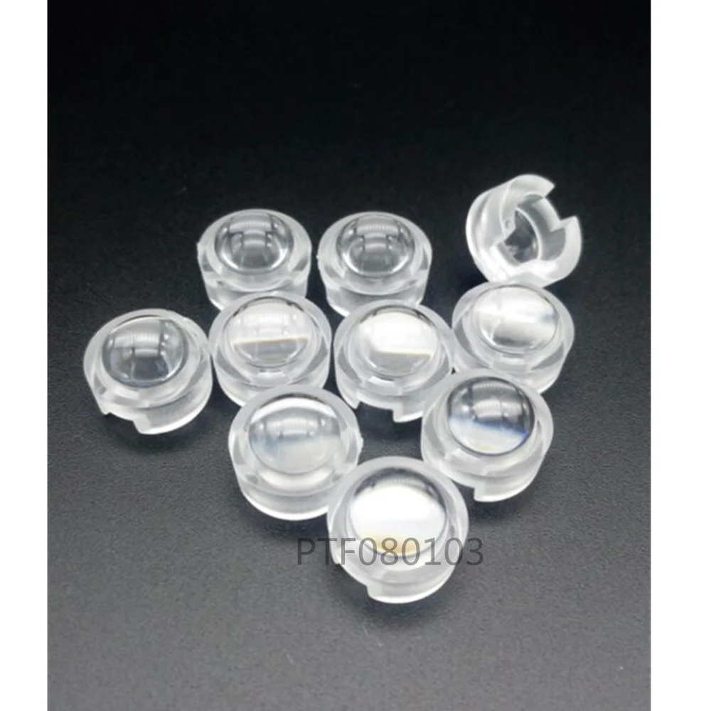 50pcs/lot 13mm LED mini Lens 15 30 45 60 90 100Degree Needn't Holder 1W 3W synthetical IR LED Power lenses Reflector Collimator