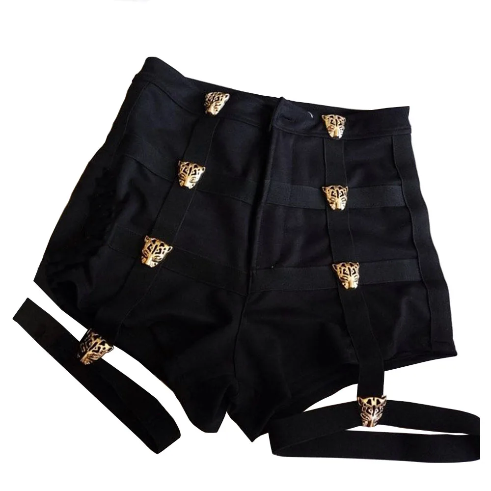 Sexy senhoras quentes shorts de algodão cintura alta punk estilo rock bandagem oco para fora dança mostrar festa clube magro curto moda