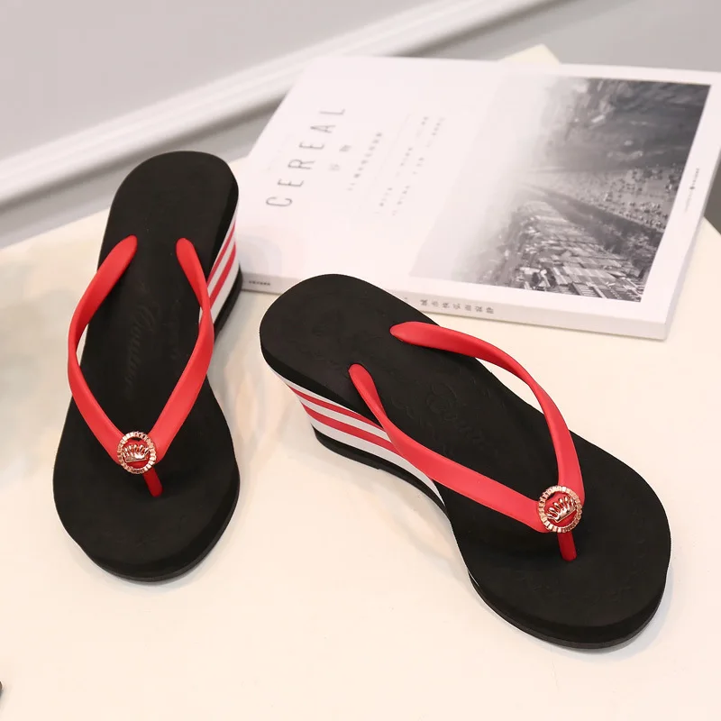 clip toe flip flops woman wedge slippers shoes woman designer slides women 2024 flipflops wedges dames summer slipers ladies