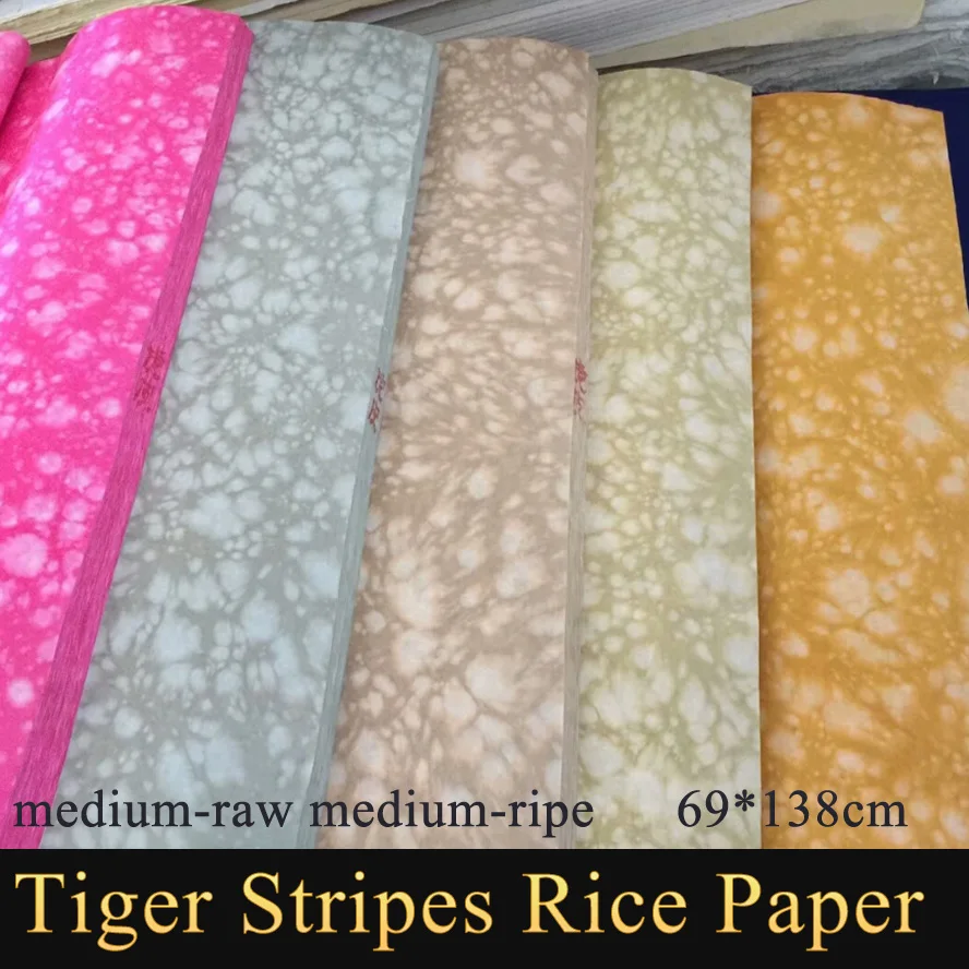 New Tiger Stripes Rice Paper Colorful Painting Xuan paper for Calligraphy Art school supply