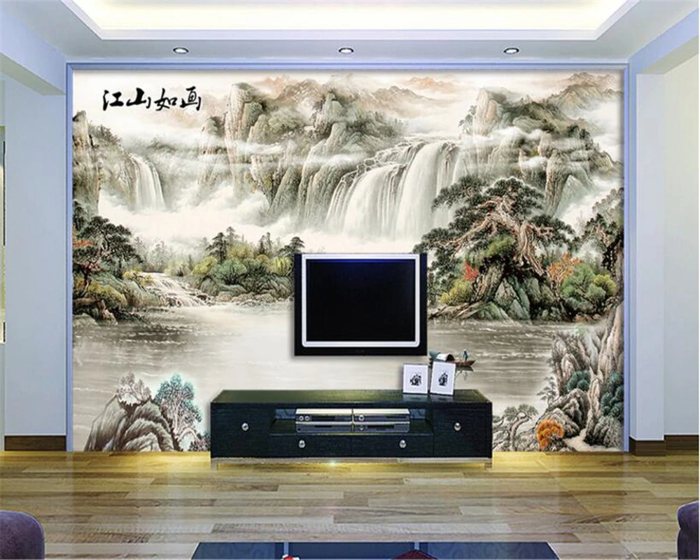 

beibehang Custom 3D Photo Wallpaper Chinese Ink landscape Mural 3D Living Room Bedroom Background Wallpaper 3d wall murals