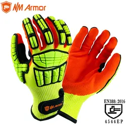 Guantes ANSI A5 de alta calidad, resistentes a Cortes, antivibración y seguridad para trabajo mecánico, 100%