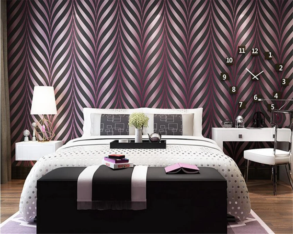 

beibehang papel de parede Modern simple wave stripes bedroom living room video wall thickening wallpaper papier peint