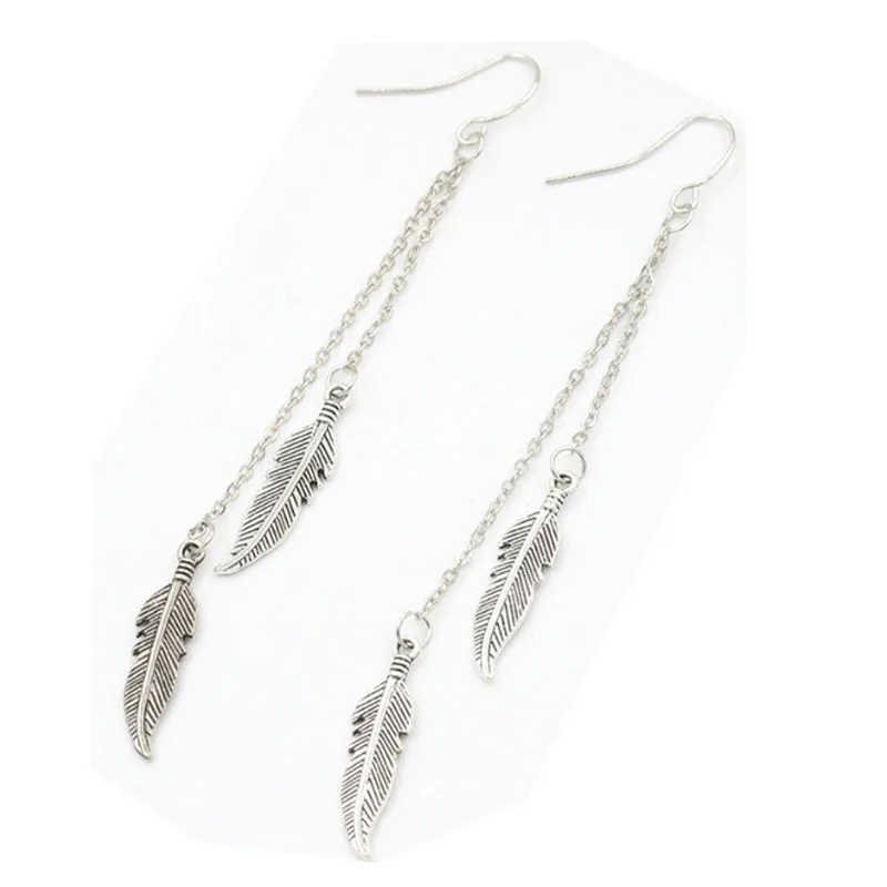 Fashion Vintage Wing Leaf Shape Drop Earrings For Women Jewelry Long Tassels Dangle Earring Bijoux Brincos Pendientes Girl Gift