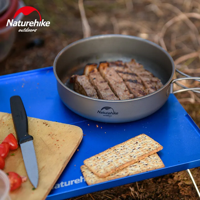 

Naturehike Outdoor Lightweight Portable Titanium Cookware Camping Pincic Cooker Pot 2-3 Persons Titanium Pot Pan Tableware 5 in1