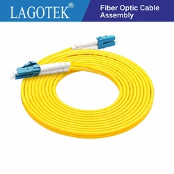 Cabo de remendo de fibra ótica ftth, cabo de remendo de fibra óptica simlc upc 3m 2.0mm ou 3.0mm de monomodo simcanal duplex 9/125