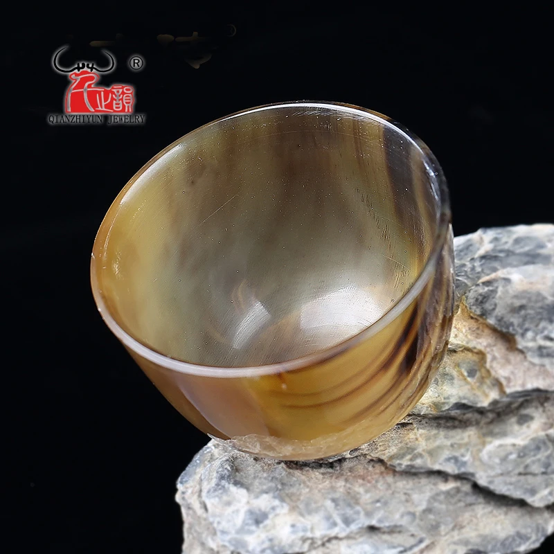 Tibetan yak horn wine cup horn set with horn set bauble.