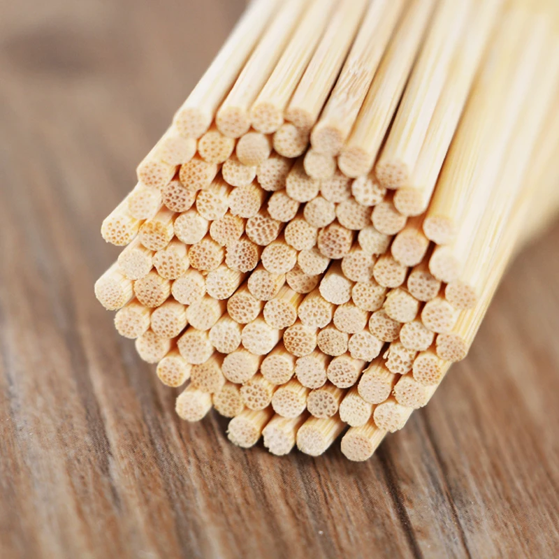 100-200pcs 50cm*5mm  Disposable Bamboo BBQ Skewers Natural Wooden Skewer Wood Stick BBQ Accessory Bar Party Restaurant Utensils