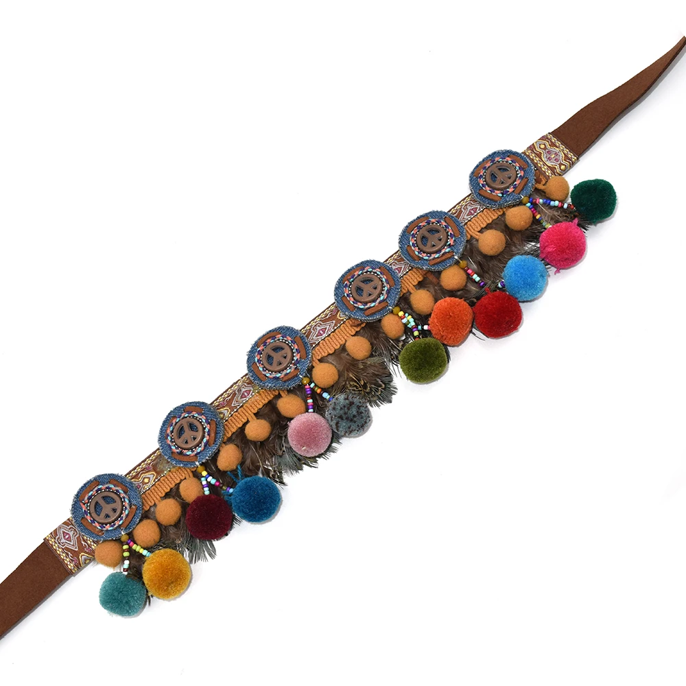 New Gypsy Boho Turkish Bohemian With Colorful Pompous Charm Belt Dance Body Chain Ethnic Sash Cummerbunds Belt