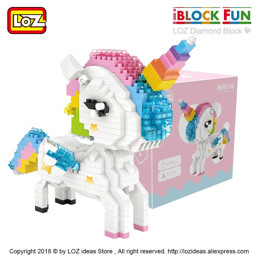 LOZ Diamant Blöcke Regenbogen Anime Action Figure Cartoon Bunte Tiere Bildungs Ziegel Spielzeug für Kinder DIY 9204